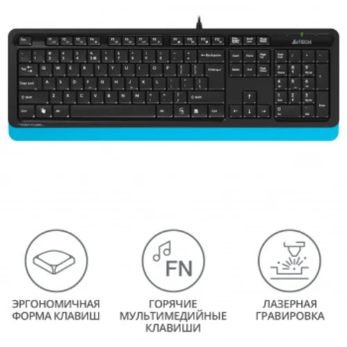 Клавиатура A4Tech Fstyler FK10 черный/синий USB Клавиатура A4Tech Fstyler FK10 черный/синий USB